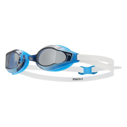 Lunettes de natation miroir TYR Stealth-X Race pour adulte - Fumé/Bleu