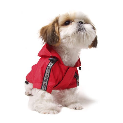Puppia Base Jumper Raincoat, Large, Red