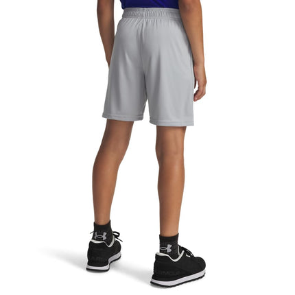 Under Armour Kids Tech Logo Shorts (Big Kid), (011) Mod Gray / / White, Large Plus