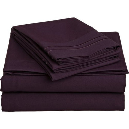 Elegant Comfort 4-Piece 1500 Thread Count Egyptian Quality Bed Sheet Sets with Deep Pockets, California King, Purple
