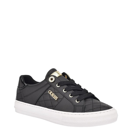 GUESS Women's Loven Sneaker, Black Multi, 4 UK