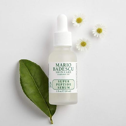 Mario Badescu Super Peptide Serum for All Skin Types, Reduces the Look of Dry Lines and Wrinkles, Formulated with Sodium Hyaluronate and Peptides, 1 FL OZ