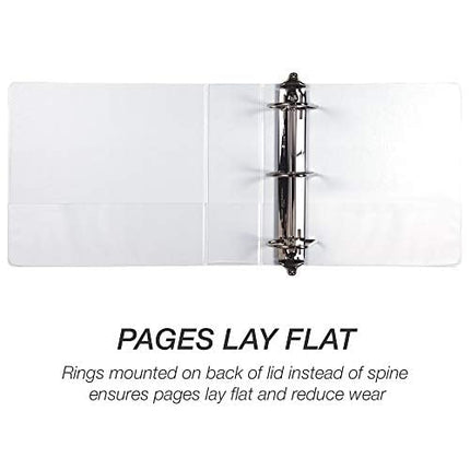 Samsill Durable 4 Inch Binder, Made in The USA, Locking D Ring Customizable Clear View Binder, White, 2 Pack, Each Holds 775 Pages