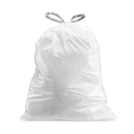 Plasticplace simplehuman (x) Code P Compatible Drawstring Garbage Liners 13-16 Gallon / 50-60 Liter 23.75" x 31.5", 100 Count (Pack of 1), White