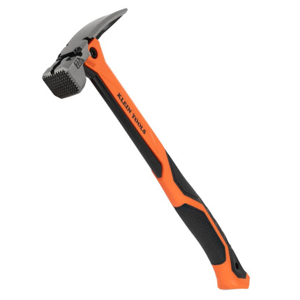 Klein Tools H81022 Anti-Vibration Milled Face Framing Hammer with Straight Claw, 22-Ounce Forged Steel, Magnetic Nail Starter and Extra-Large Squared Strike Face