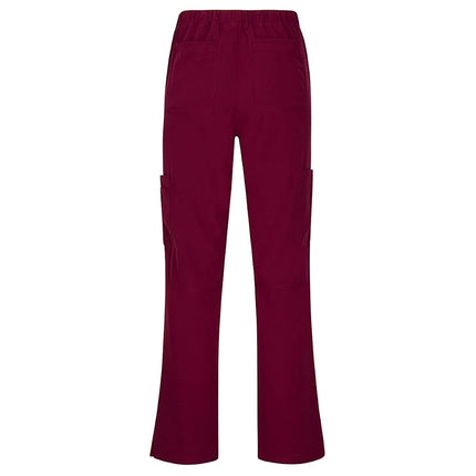 Natural Uniforms Women's Cool Stretch V-Neck Cargo Top and Pant Set 8400-9400 (Burgundy, X-Large)
