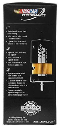 K&N Gasoline Fuel Filter: High Performance Fuel Filter, Premium Engine Protection, Compatible with 1991-2006 GM Truck/Passenger Car Fuel Injected Gasoline Engines, PF-2400, Black