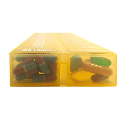 AM PM 31 Day Once-a Day Monthly Pill Planner Organizers - Large Compartment Pill Boxes Store Medications for Entire Month Plus Compartment for Extra Pills (AM/PM) (Am/Pm Yellow & Purple)