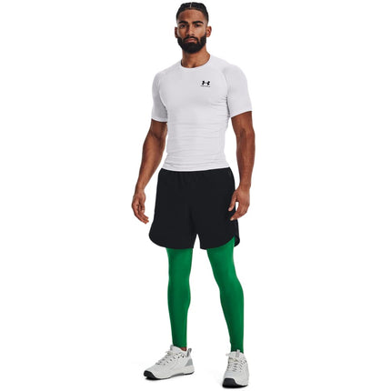 Under Armour Men's Standard HeatGear Leggings, (305) Team Kelly Green / / White, Large