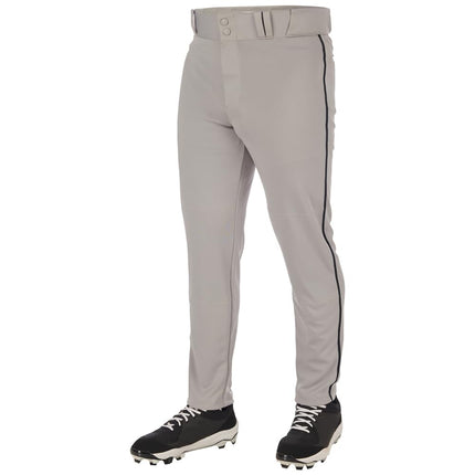 CHAMPRO Boys' Triple Crown 2.0 Tapered Bottom Baseball Pants with Braid Grey, Black