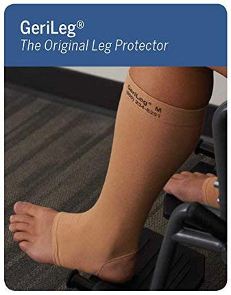 GeriLeg Prevent Products, Inc Elderly Leg Skin Protector, Thin Skin Tear & Bruise Protective Leg Sleeve - Made in USA (Large/Beige)