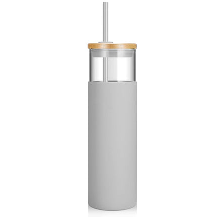 Tronco 28 oz Glass Tumbler with Lids and Straws, R
