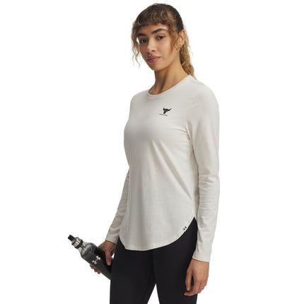 Under Armour Women's Project Rock Brahma Bull Long Sleeve, (279) Stone / / Black, XXL