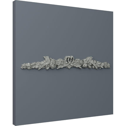 Ekena ONL48X06X02VI 48" W x 6" H x 2 1/4" P Viceroy Center with Scrolls Onlay, Primed