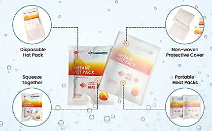 Primacare PHP-45 Instant Hot Pack with Cover Size 4" x 5" (Pack of 24)