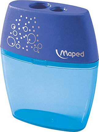 Maped Shaker 2 Hole Canister Pencil Sharpener, Pack of 20, Assorted Colors (534755)