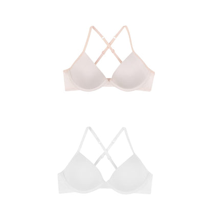 Hanes Girls' Molded Underwire Bra 2-Pack, Budding 