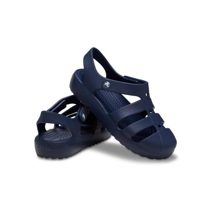 Crocs Unisex-Child Classic Fisherman Sandal, Kids and Toddler Sandals, Navy, 1 UK