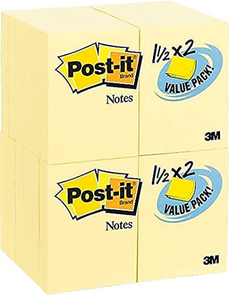 Post-it Notes Value Pack, 1-1/2 x 2-Inches, Canary Yellow, 24-Pads/Pack