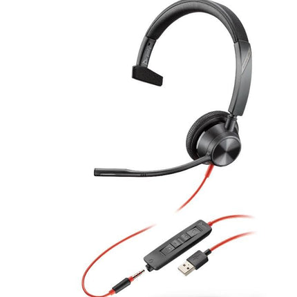 Poly Blackwire 3315 - Schnurgebundenes UC Mono-Headset mit USB-A