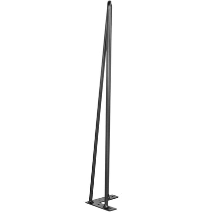 Happybuy Hairpin Table Legs 24" Black Set of 4 Desk Legs 880lbs Load Capacity (Each 220lbs) Hairpin Desk Legs 3 Rods for Bench Desk Dining End Table Chairs Carbon Steel DIY Heavy Duty Furniture Legs