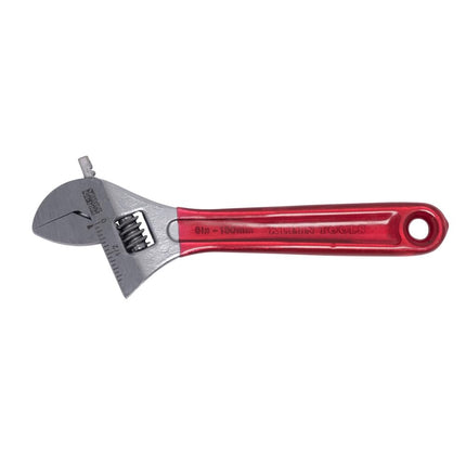 KLEIN TOOLS D507-6 Adjustable Wrench, Extra Capacity Jaw Forged Drive Wrench with High Polish Chrome Finish, 6-1/2-Inch