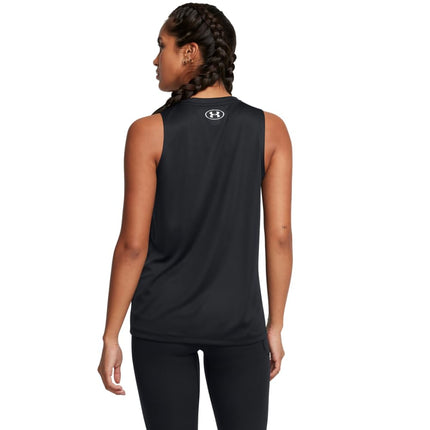 Under Armour Women's Velocity Solid Tank Top, (001) Black / / Metallic Silver, M