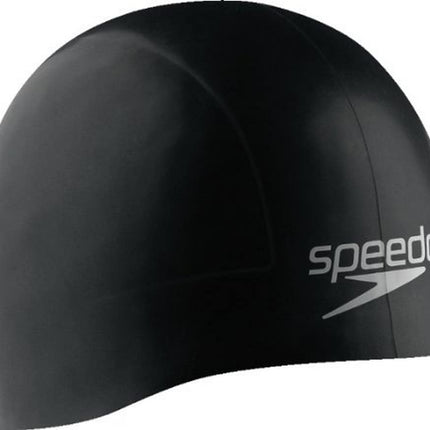 Speedo Unisex-Adult Swim Cap Silicone Aqua V,Speedo Black,Large