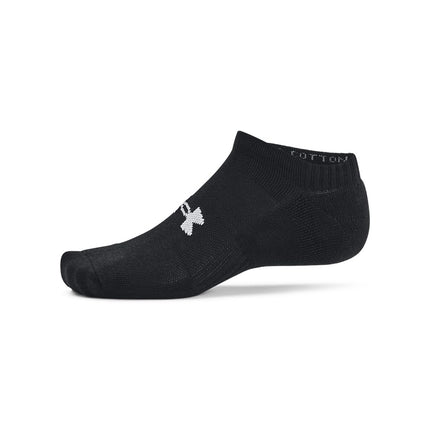Calcetines tobilleros de entrenamiento de algodón Under Armour Kids' Youth (6 pares), (001) Negro/Negro/Blanco, Talla extrapequeña