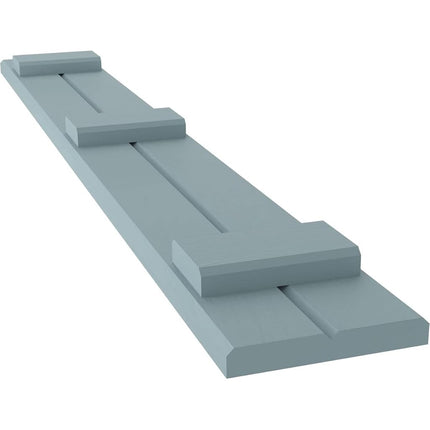 Ekena Millwork ARW401BB207X38SBH Americraft Two 3 Exterior Real Wood Joined Board-n-Batten Shutters (Per Pair), 7"W x 38"H, Peaceful Blue
