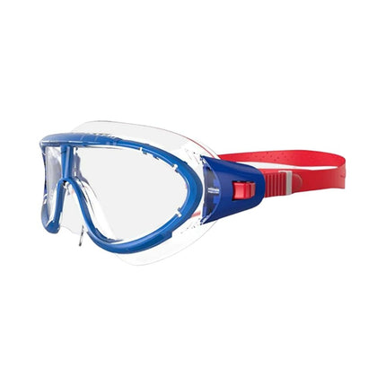 Speedo Unisex-Youth Biofuse Rift Swimming Goggles | Swimming Mask | Anti-fog | Easy Adjustment | Anti-leak Goggles, Lava Red/Beautiful Blue/Clear, One Size