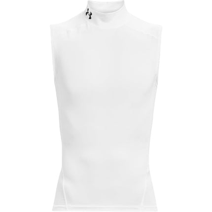 Under Armour UA HG Armour Comp Mock SL - Sleeveless - Tops - White/Black - Size: LG