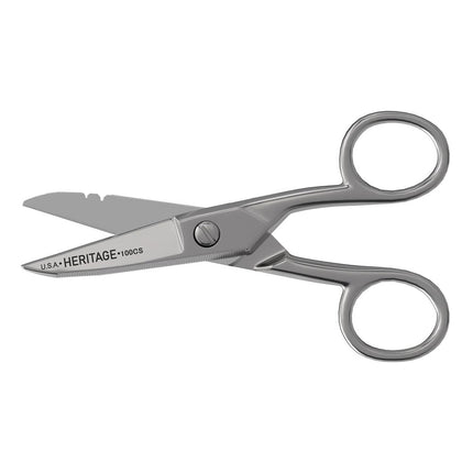 Klein Tools 100CS Serrated Electrician Scissors with Stripping Notches