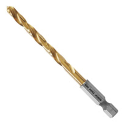 BOSCH TI2141IM 1-Piece 7/32 In. x 3-3/4 In. Titanium Nitride Coated Metal Drill Bit Impact Tough with Impact-Rated Hex Shank Ideal for Heavy-Gauge Carbon Steels, Light Gauge Metal, Hardwood