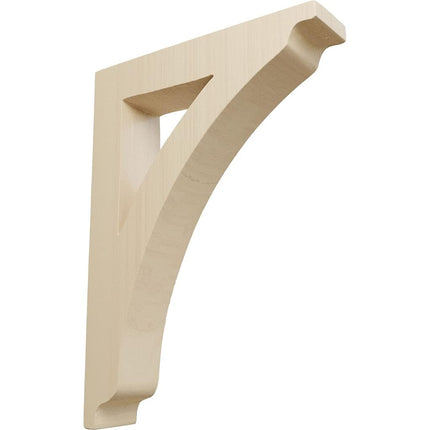 Ekena Millwork BKTW01X07X10THRW-CASE-2 1 3/4 inch W x 7 1/2 inch D x 10 1/2 inch H Medium Thorton Wood Bracket, Rubberwood (2-Pack),
