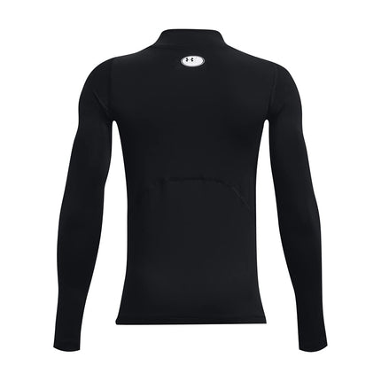 Under Armour Boys HeatGear Mock Long Sleeve Black L