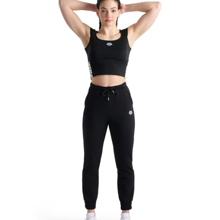 ARENA Sujetador Top Mujer Icons Camiseta Lisa, Negro-Blanco-Negro, S