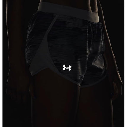 Under Armour Women's Fly by 2.0 Printed Running Shorts, (020) Halo Gray/Gravel/Reflective, XL
