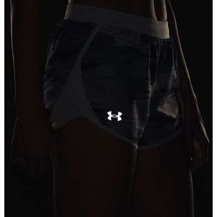 Under Armour Women's Fly by 2.0 Printed Running Shorts, (020) Halo Gray/Gravel/Reflective, XL
