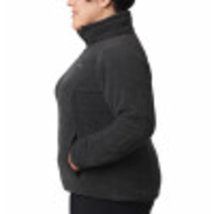 Columbia Women's Benton Springs Full Zip Fleece Jacket, Charcoal Heather, 1X