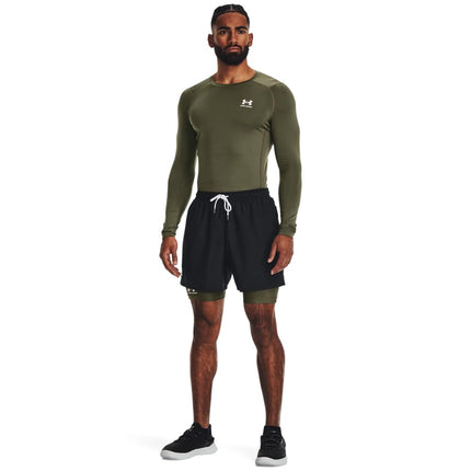 Under Armour Men's HeatGear Compression Long-Sleeve T-Shirt, (390) Marine Od Green / / White, Small Tall