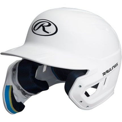 Rawlings Mach Adjust Senior Baseball Helmet with Extension Flap Left Hand (17.5cm-19.5cm), Matte White