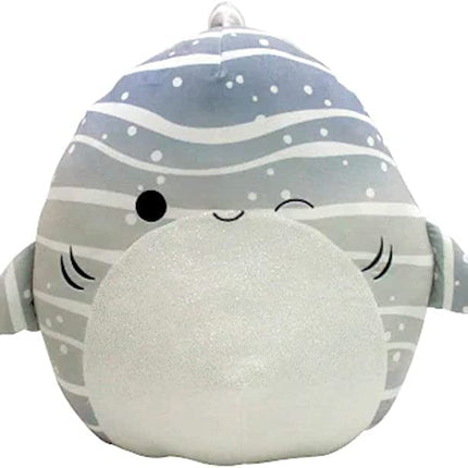 Squishmallows 16-Inch Grey Striped Whale Shark wit