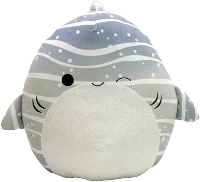 Squishmallows 16-Inch Grey Striped Whale Shark wit
