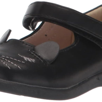 The Children's Place Baby Girls Cat Strap Ballet Flats Sneaker, Black, 6.5 UK Child