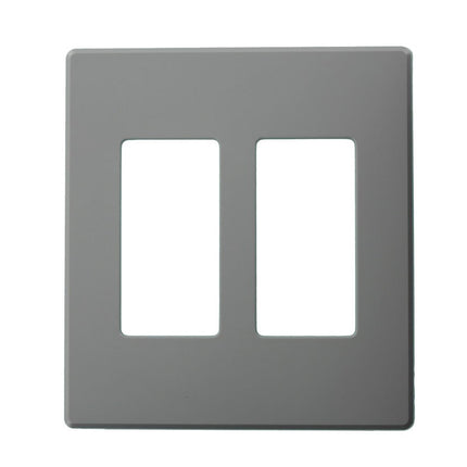 Leviton AWP00-20T Wallplate for Renoir II Architectural Wall Box Dimmer, Fins Removed, 2 Narrow Dimmers Supported, Light Almond