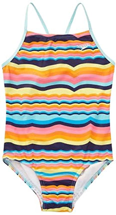 Traje de baño de una pieza con tirantes finos para niña Speedo (rosa, talla XL 16)