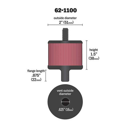 K&N 62-1100 Car and Motorcycle Vent Air Filter