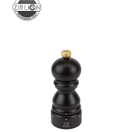 PEUGEOT - Paris u'Select 12 cm Salt Mill - 6 Predefined Salt Grinder Settings - Powdered Salt Innovation, Zirlion Mechanism - PEFC-Certified Wood - Made in France - Chocolate Finish