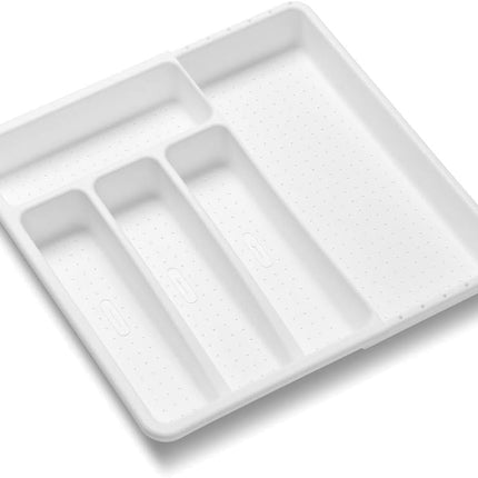 madesmart Cutlery, Expandable Small Silverware Tray, White